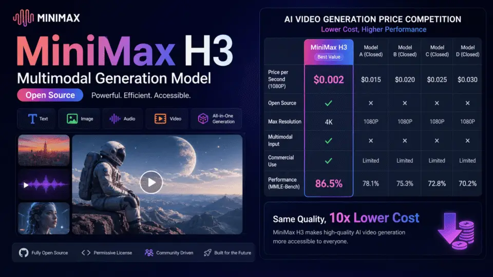 MiniMax مدل متن‌باز H3 را برای رقابت قیمتی با Kimi K3 و DeepSeek عرضه کرد